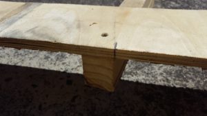 Mark a line on your timber on both sides in line with the inside edge of the legs.