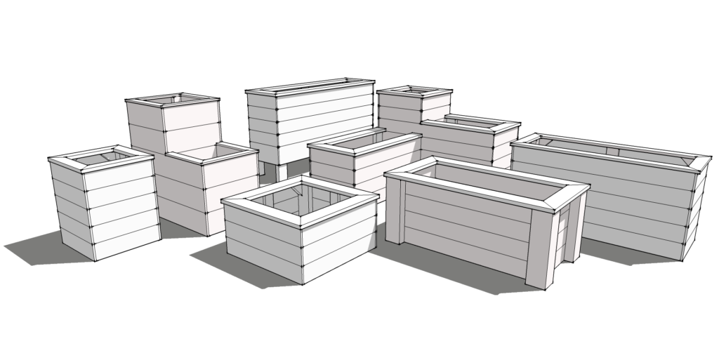 3D planter box design plans schematics